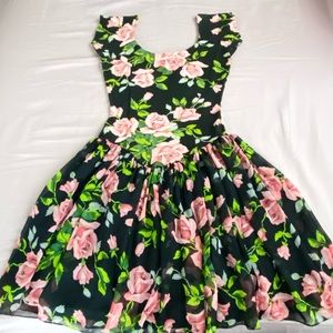 Vintage 90s Betsey Johnson Roses Skater Dress